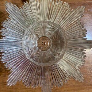 Vintage Art Deco or Mid-Century Modern starburst glass ceiling light shade